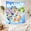 Bluey Boho Gobelin Ścienny Ręcznie Robiony Wygląd Zaprojektowany dla Ściany w Pokoju Studenckim Salonu Studio Galeria Ścienna na Cztery Pory Roku Prezent na Urodziny