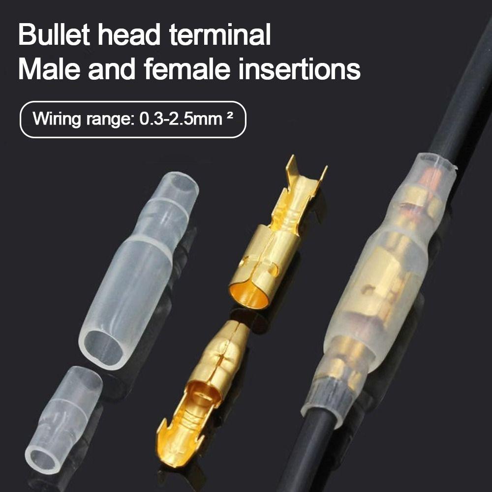 4.0mm Crimp Terminal Female Male Terminal Connector New Insulating Sleeves  Car Electrical