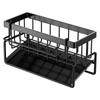 Kitchen Sink Drain Rack Organizer Stainless Steel Self Draining Sink Shelf Soap Sponge Holder Dishcloth Towel Rack Filter Basket