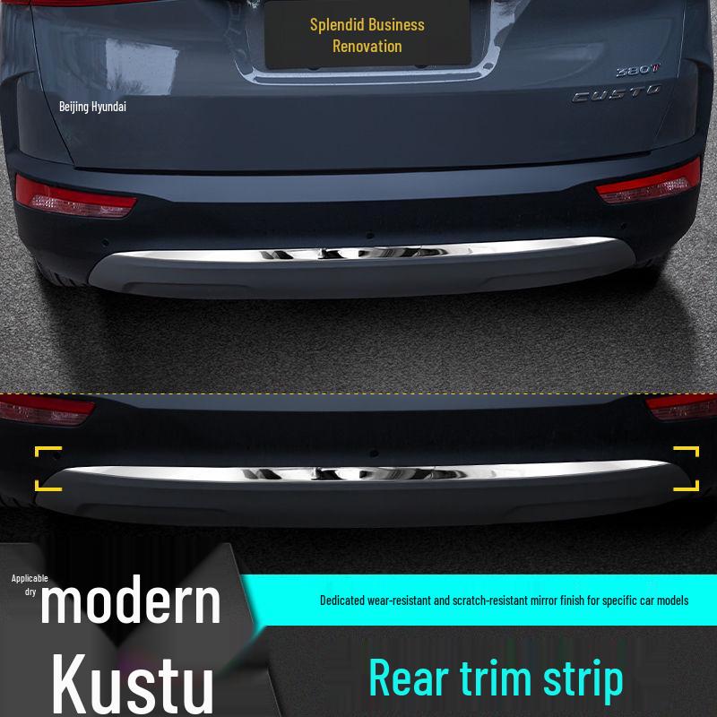 Kustu Stainless Steel Rear Bumper Trim for Trunk - Decorative Car Decal Accessory