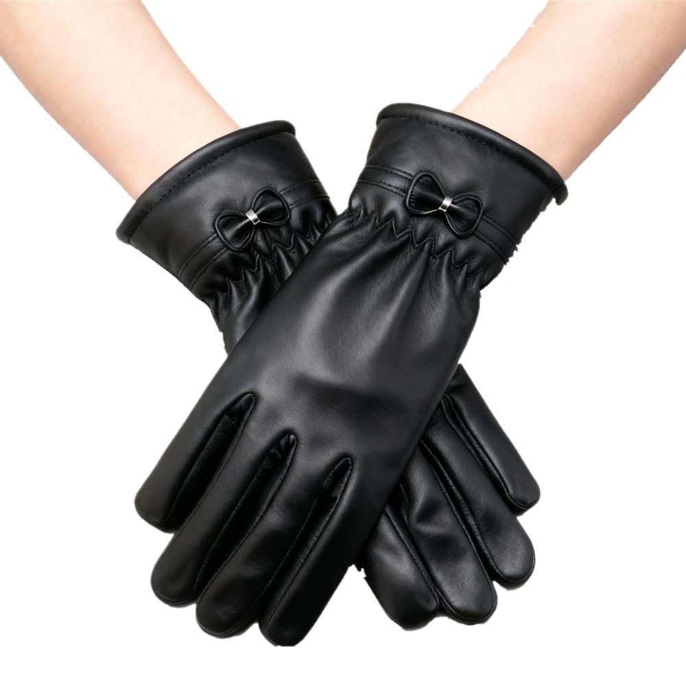 

A Pair Women Fleece-Lined Winter Gloves Thickened Touchscreen-Compatible Driving Gloves Windproof Down Gloves Winter Season