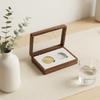 Premium Handmade Custom Engraved Portable Dustproof Solid Walnut Wooden Coin Box 2 Slot Storage Case for Collectors & Souvenirs