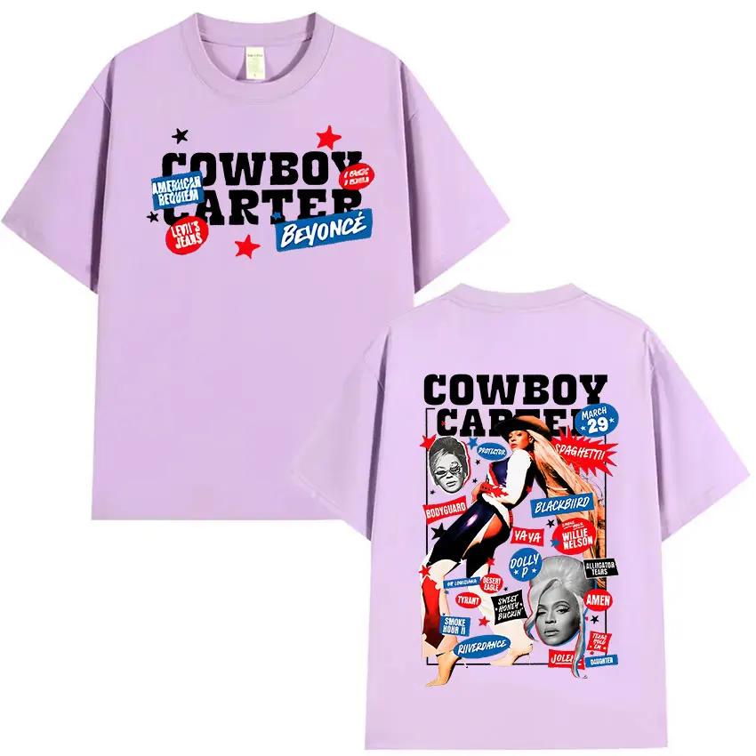 Beyonce Cowboy Carter Album 2025 Graphic T-Shirt Men Women Hip Hop Aesthetic Clothing T Shirt Summer Retro Oversized Cotton Tees