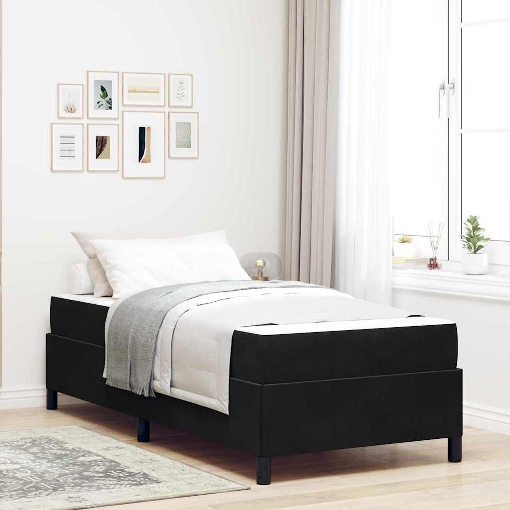Bed Frame with Mattress Black 90 x 190 cm Fabric