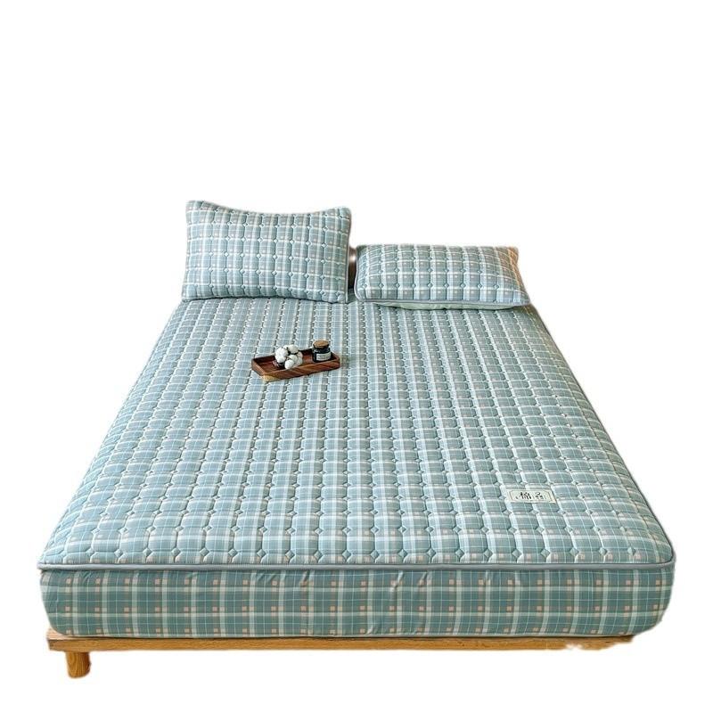 Unprinted Cotton Mattress Three-piece Set of Padded Cotton Thickened All-inclusive Simmons Mattress Protective Cover Non-slip