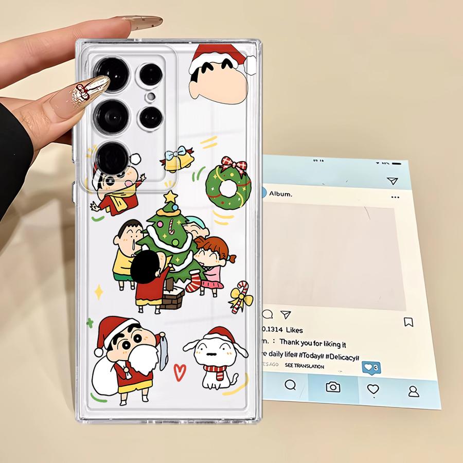 Case for Samsung Galaxy Note 20 Ultra 10 S23 Ultra S20 Plus S25 Edge S26 S22 FE S21 S24 Phone Cover Cute Crayons Shinchan