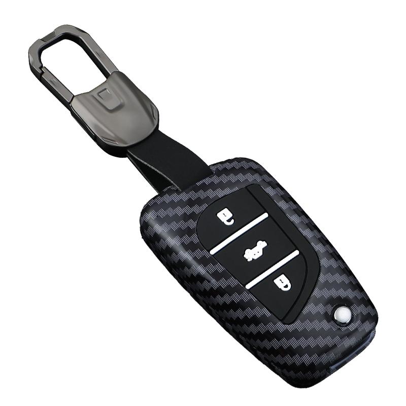 Carbon Style Abs Auto Key Fob Cover Case Remote Fit For Toyota Camry Rav4 Forturner Hilux Auris Corolla Avensis Verso Yaris Aygo Scion Tc Im
