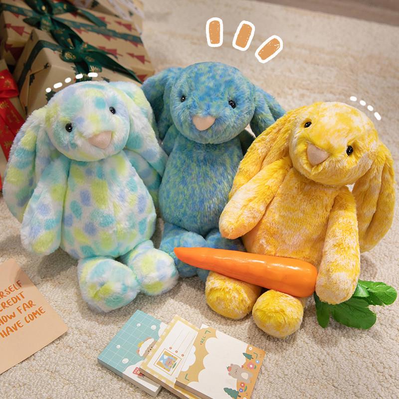 Jelly Lop-Eared Rabbit Plush Toy – Floral Cloth Doll, Christmas Gift for Girls