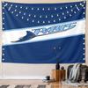 "Blue Rays Logo with Manta Ray Design" Pattern Wall Hanging Tapestry Decorative Tapestry Home Decor for Bedroom and Living Room