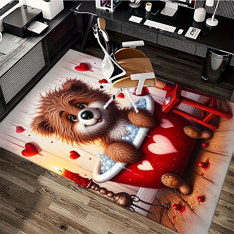1pc Anime Cartoon Design Valentine's Day Gift Chair Mat Non-Slip Carpet Suitable for Office, Home Decoration, Living Room, Bedroom, Game Room and Dorm