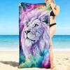 1Pc Cosmic Lion Majesty Beach Towel Quick Dry Multiuse For Beach Pool Gym Yoga Home Travel Christmas Halloween Xmas Gift G1321