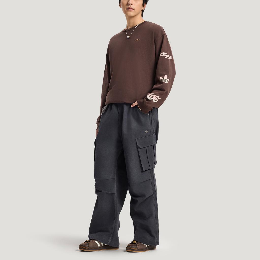 Adidas Originals FW25 GFX Loose Fit Crew Neck Long Sleeve Sports T-Shirt Men Tops KR5045