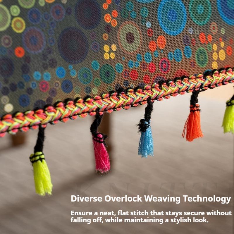 Colorful Tassel Tablecloth Printed Dustproof Tablecloth Waterproof Household Rectangular Coffee Table Cover