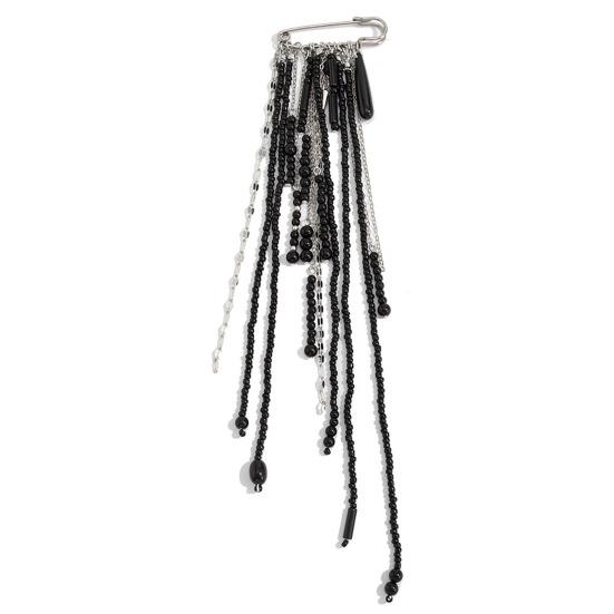 Beaded Tassel Pin Brooch Boho Chain Tassel Brooch Retro Dangle Brooch