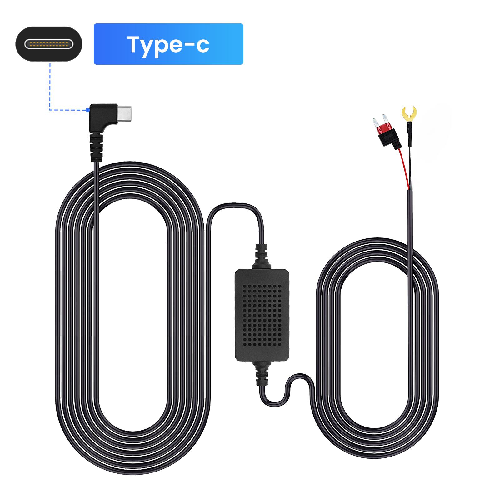 

3A 3,5 м автомобильный видеорегистратор DVR 12-24 В комплект жесткого кабеля понижающего кабеля Mini / Micro / Type-C USB-интерфейс зарядное устройство для видеорегистратора