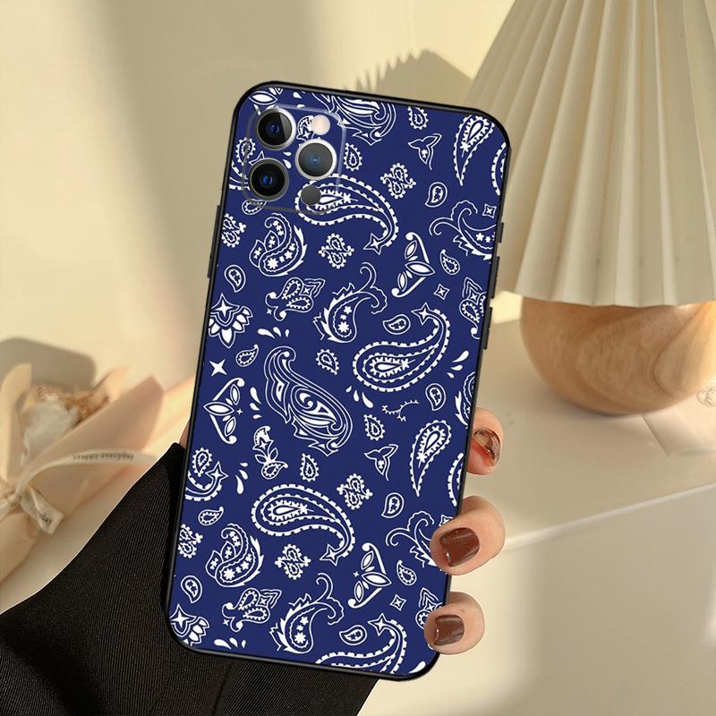 Royal Bandana Paisley Case For iPhone 11 12 13 14 15 16 Pro Max Cover For iPhone 13 12 Mini XR X XS Max Plus