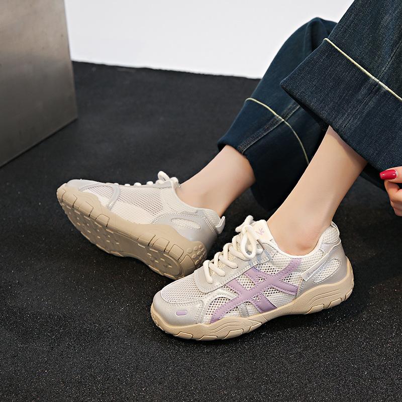 Lässige Mesh-Damen-Sportschuhe mit dicker Sohle Sommer neu vielseitig modisch bequem atmungsaktiv leicht