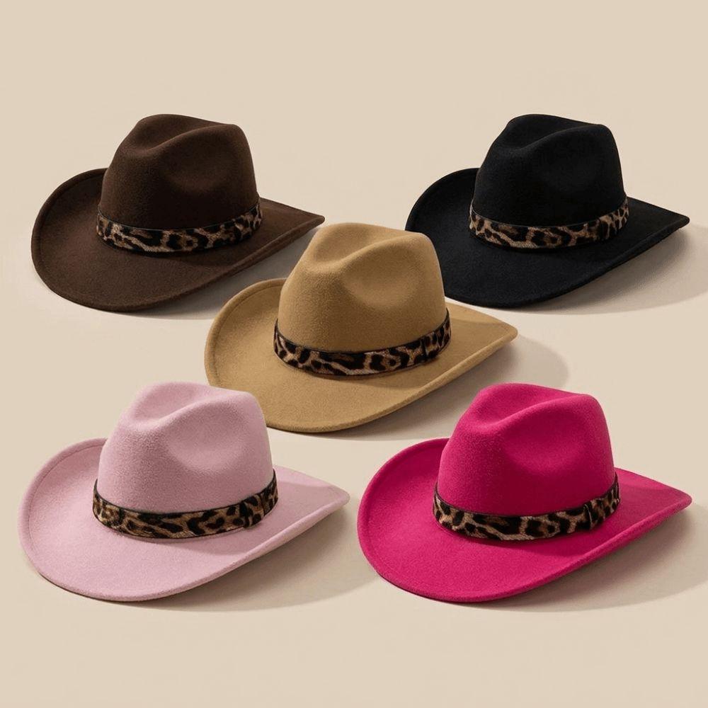 Curved Brim Fedora Hat Felt Dress Hat New Western Cowboy Hat  Fall Winter Outfit