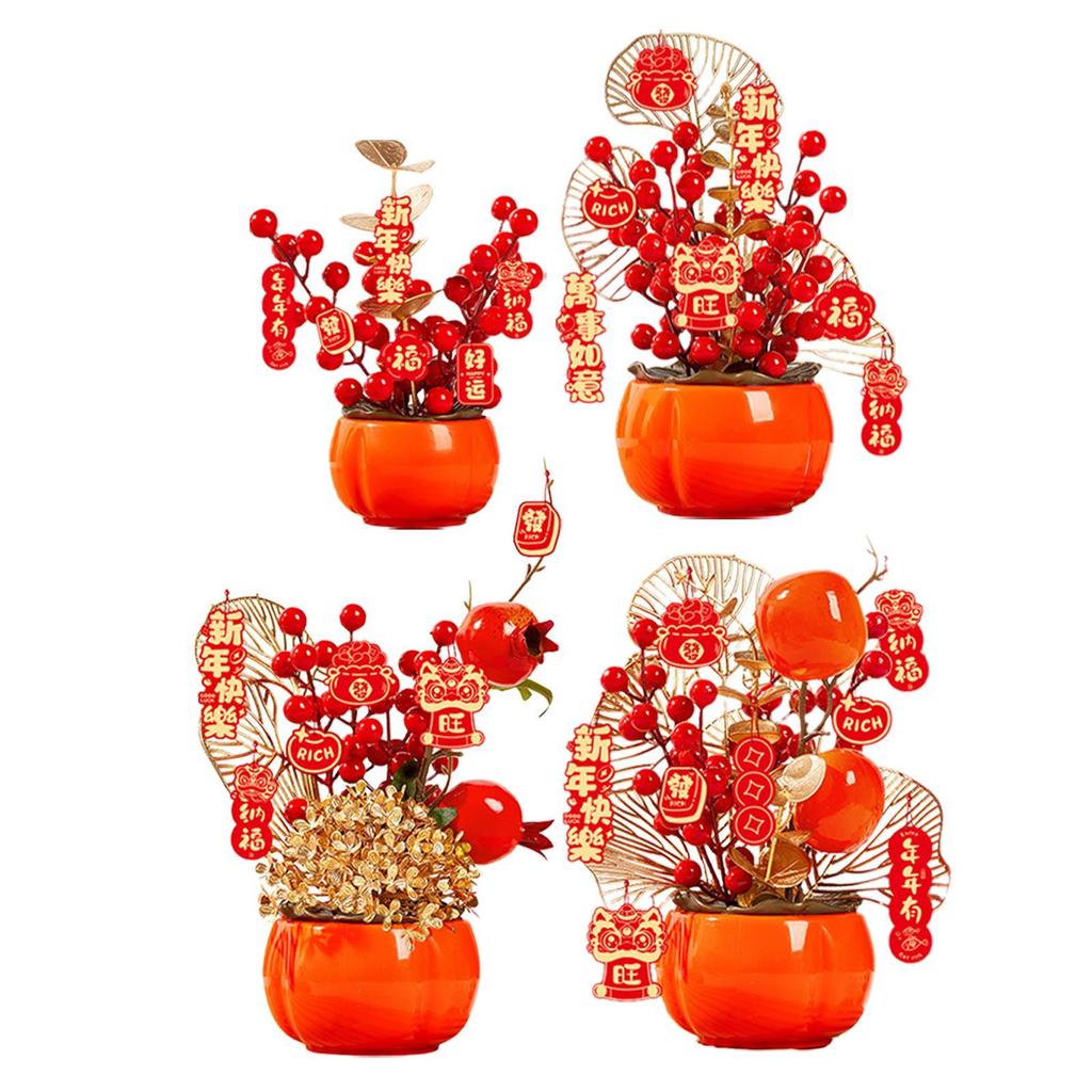 Chinese Lunar New Year Decoration Tabletop Ornament Artificial Flower Bouquet