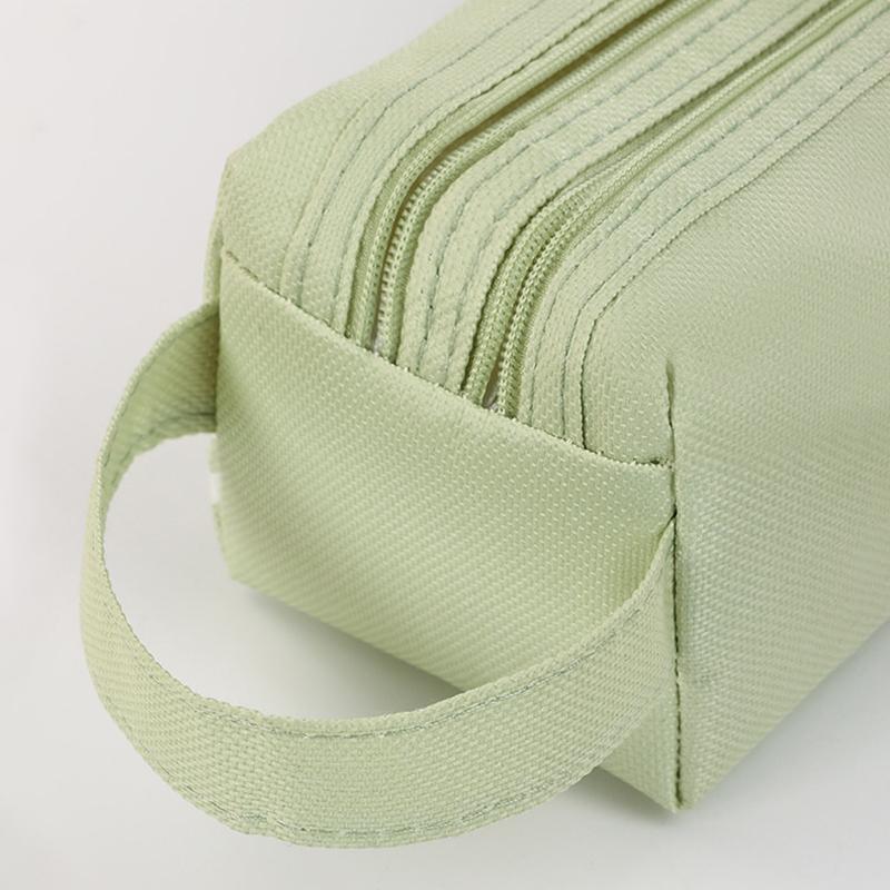 Doppellagiges, tragbares Federmäppchen aus Oxford-Stoff mit Doppelreißverschluss für die Aufbewahrung von Schreibwaren für Schüler zum Schulanfang