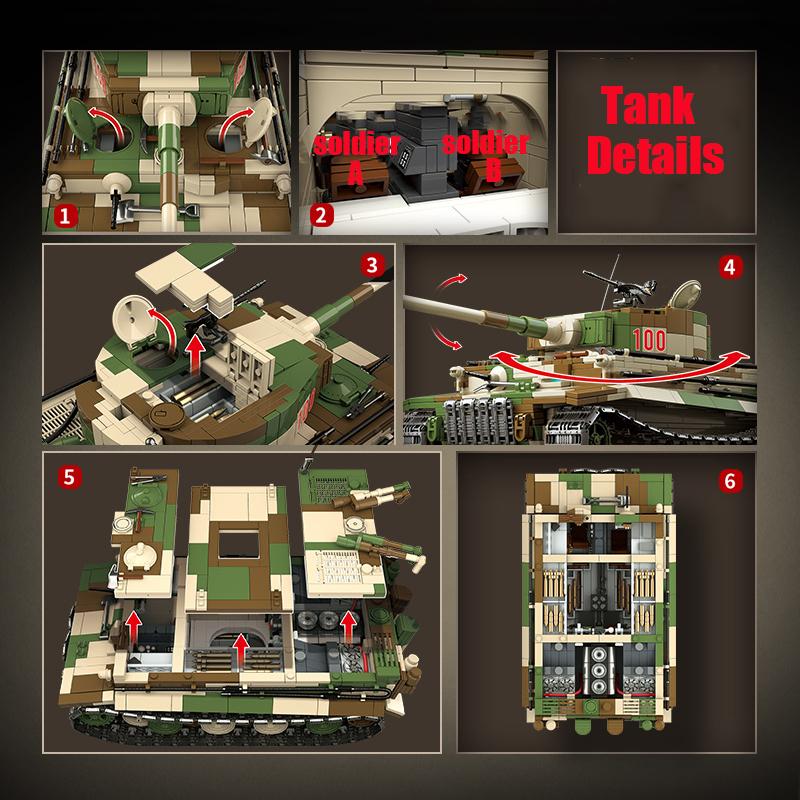 Militär Weltkriege Deutscher Tiger I Schwerer Panzer Bausteine WW2 Waffen Panzer Panther Mittlere Panzer Technische Steine Kinderspielzeug