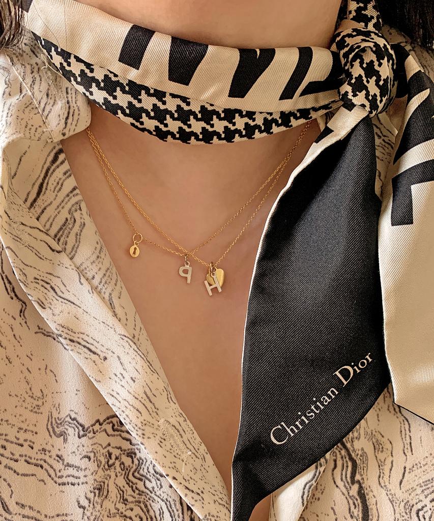 Code.H (Silver 925) Keyhole Initial Necklace