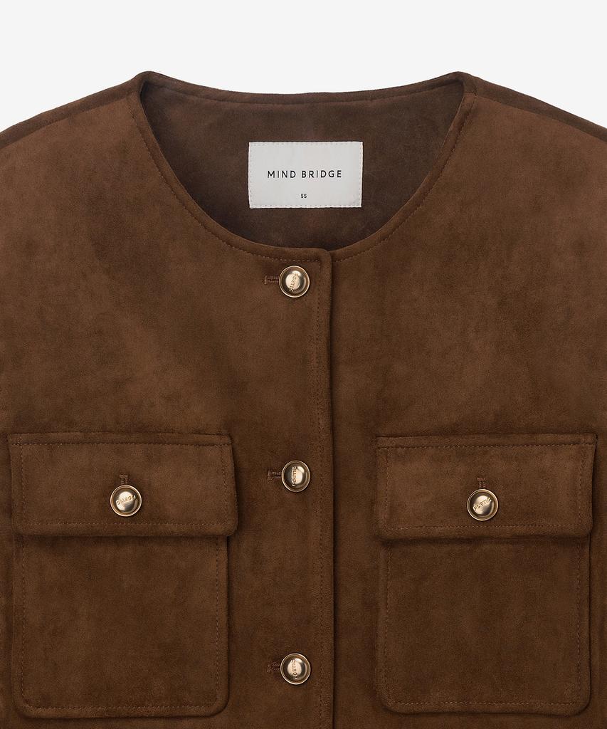 Mind Bridge Women [W] Suede Round Neck Jacket