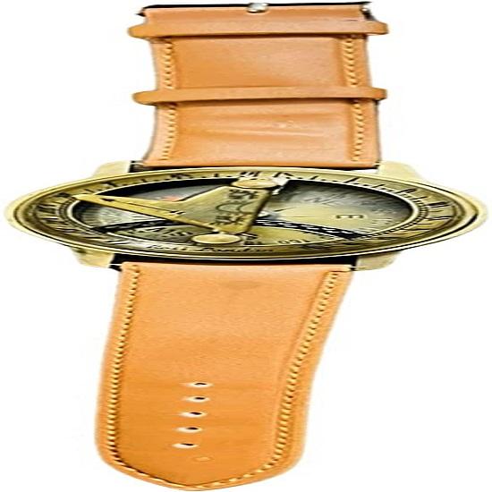 Sundial Compass Watch Vintage Brass Hand Watch Sundial and Compass