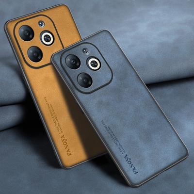 For Tecno Spark 20 20C POP 8 Case Luxury PU Leather Phone Case For Tecno Spark GO 2024 Back Cover Matte Silicone Full Protection