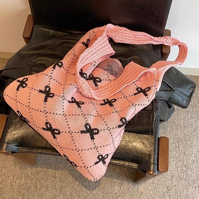 Leisure Shoulder Bag Retro Knitted Shoulder Bag Tote Large Capacity Shopping Bag