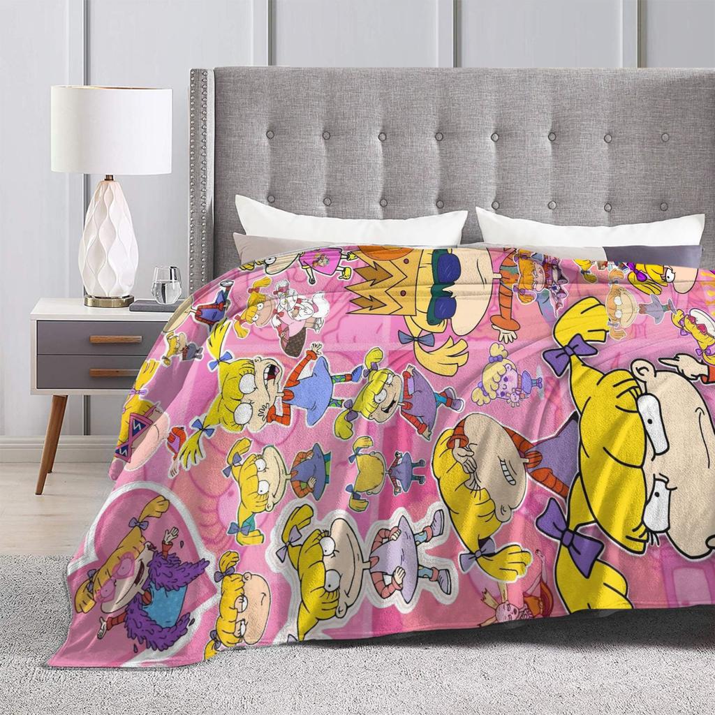 Rugrats Angelica Pickles Pattern Blanket Soft Fluffy Plush Throw Blanket For Living Room Camping Flannel Bedspread Bed Cover