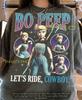 Bo Peep Let'S Ride Cowboy Comfort Colors® Tshirt, D1Sney 90S Graphic Tees, Retro Cartoon Faded Y2K Streetwear,