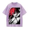 Mushoku Tensei Eris Cool Printed Tee Men Women Washed T-shirts Oversized Cotton T Shirt Short Sleeve Clothing Harajuku Tshirt