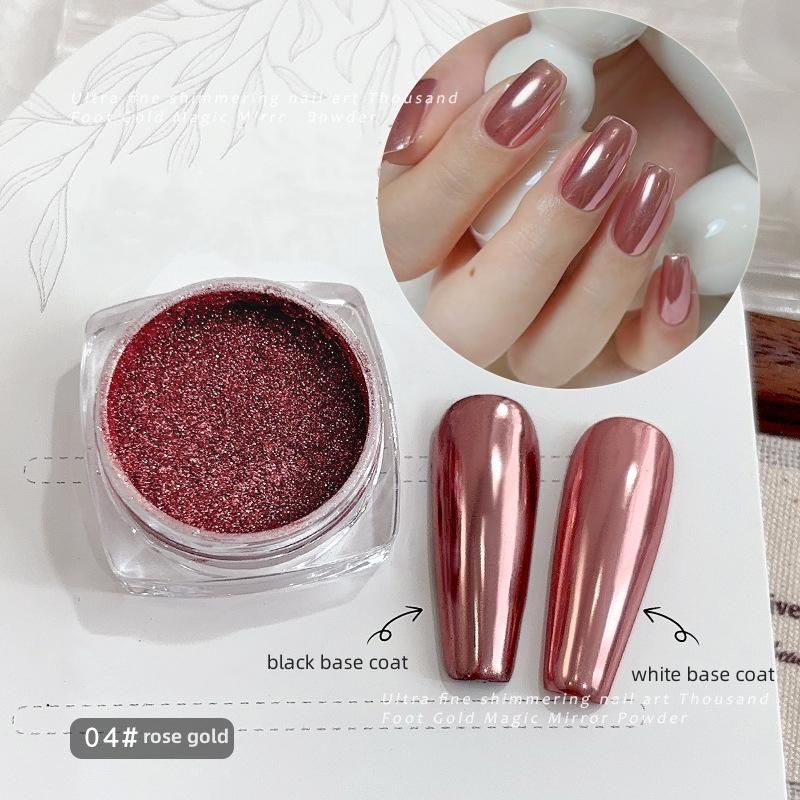 Metallic Mirror Chrome Nail Powder Holographic Laser Silvery Golden Nail Rubbing Glitter Pigment UV Gel Polish Mirror Powde