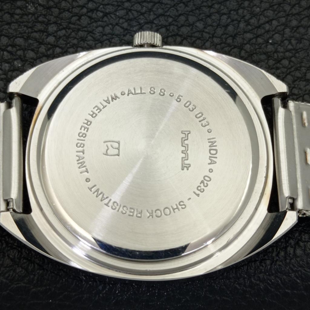 HAND-WINDING VINTAGE HMT KOHINOOR INDIAN MENS SILVER COLOR DIAL WATCH A440949-4 HT-a440949