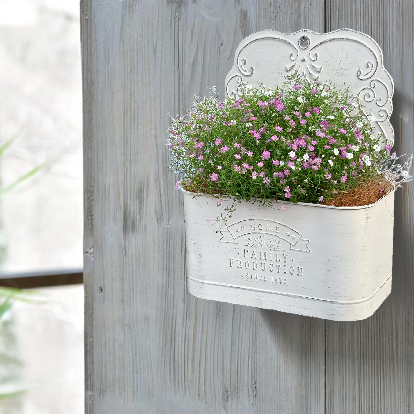 Настенный плантатор Садовый декор Долговечность Подарок Декоративный Прочный Подвесной цветочный горшок Растение для белый
