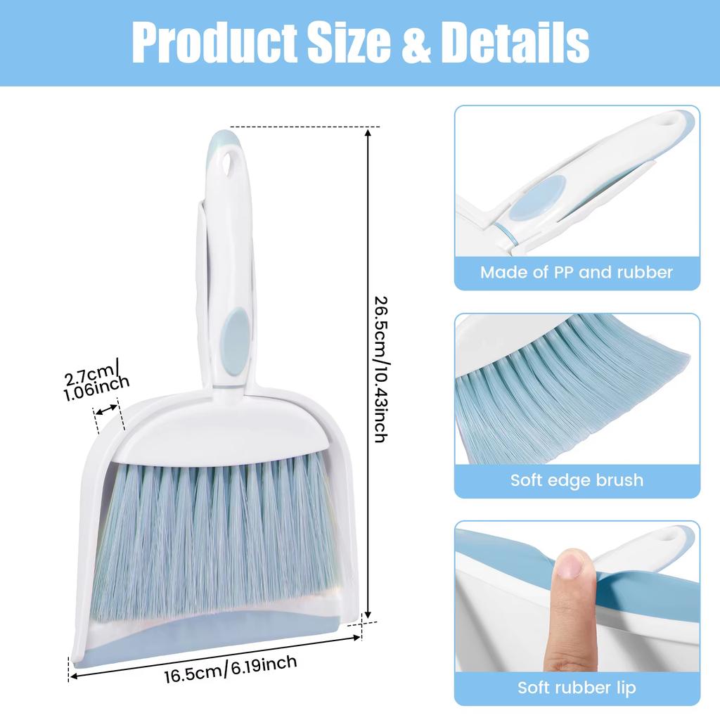 Mini Broom and Dustpan Set Table Dining Table Crumb Sweeper Soft Bristles Multipurpose Desktop Cleaning Tools for Home