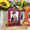 Moldura de madeira para fotos de formatura de 2025, moldura para fotos da turma de 2025, lembrança com boné de formatura, presente para o ensino médio e faculdade