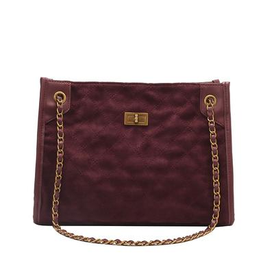 Fashion New Autumn and Winter Diamond Commuter Retro Tote Bag Chain Large Capacity Shoulder Women's Bag Messenger Bag