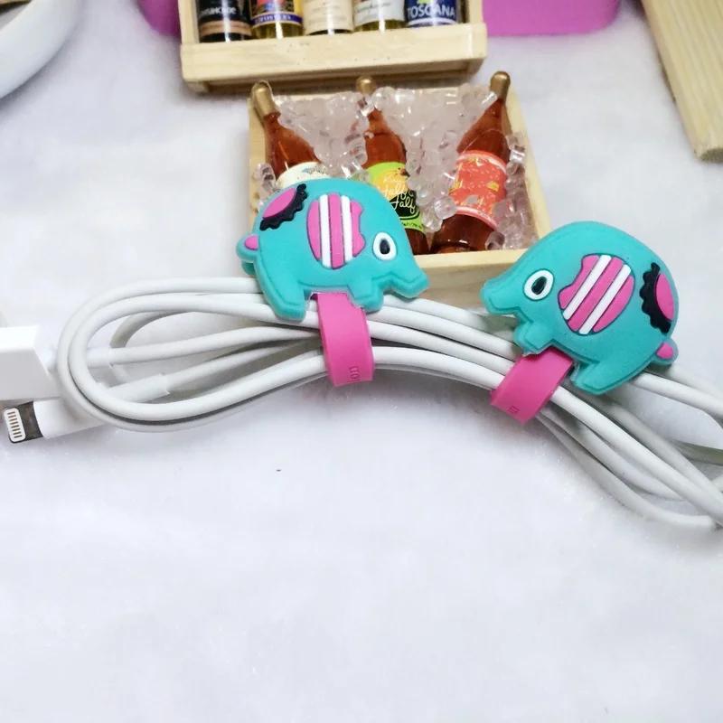 5 Stück Kopfhörerkabel Draht Wickler Organizer Clip Wickel Niedlich Cartoon Kopfhörer
