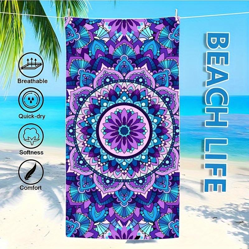 Microfiber Beach Towel Mandala Swimming Bath Towel Thin Absorbent Oversized Towel for Beach Swimming Camping Yoga Bath Sports
