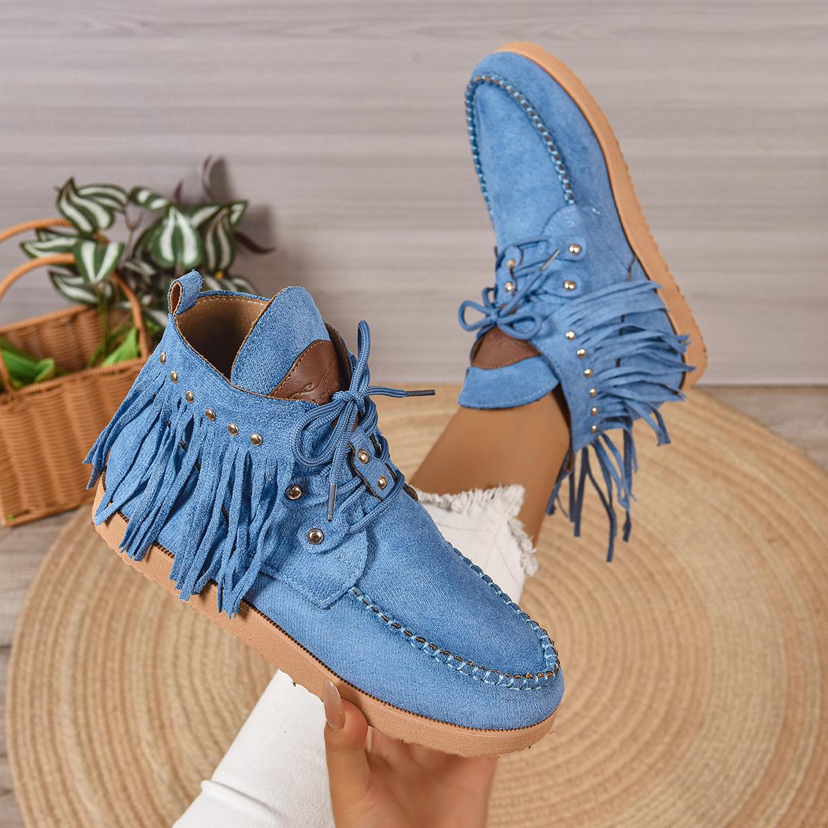 

Women Ankle Boots New Low Heel Lace-up Designer Shoes Women Anti-slip Outdoor Comfortable Short Boots Zapatos De Mujer 36 синий