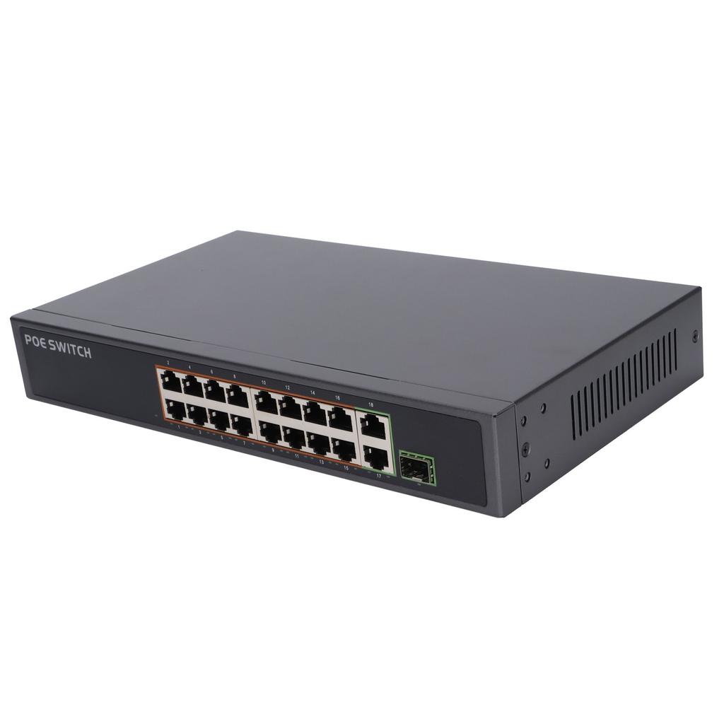 POE Switch Power Green Technology Automatic Detection Aluminum Alloy Ethernet Switch 100‑240VUS