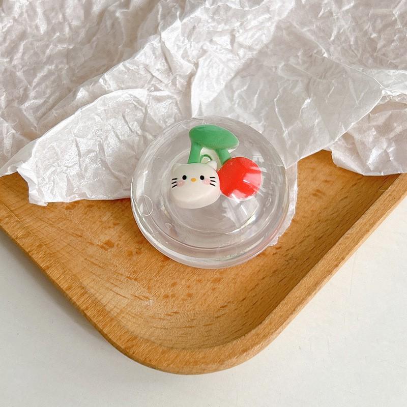 Cartoon KT Cat Phone Airbag Stand Korean Ins Style Transparent Crystal Ball Adhesive Scalable Desktop