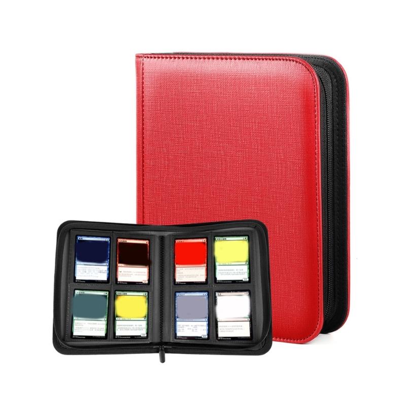 4 Pocket Card Album Trading Card Case 160 Capacity PU Leather Trading Card Binder For Collectible Card And Sports Card красный