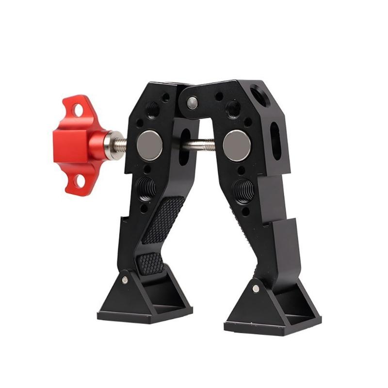 Aluminum Large Hot Shoe Clamp 1/4 3/8 Threads Camera Microphone Secure Mounting Anti Slip 180 Degree Rotating