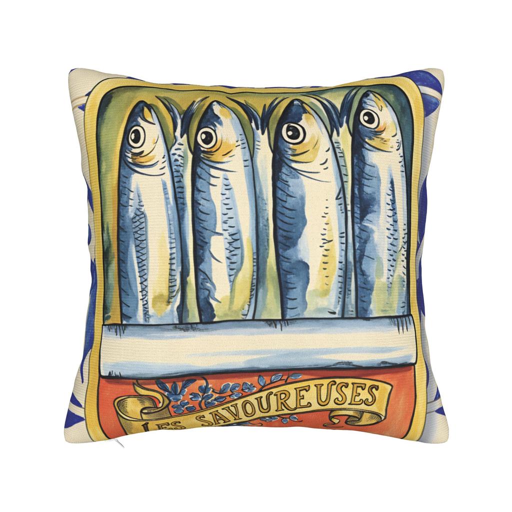 Cuadros Decorations Sardines Nordic Pillow Case Soft Pillow Cover For Living Room Sofa Kawaii Pillowcases
