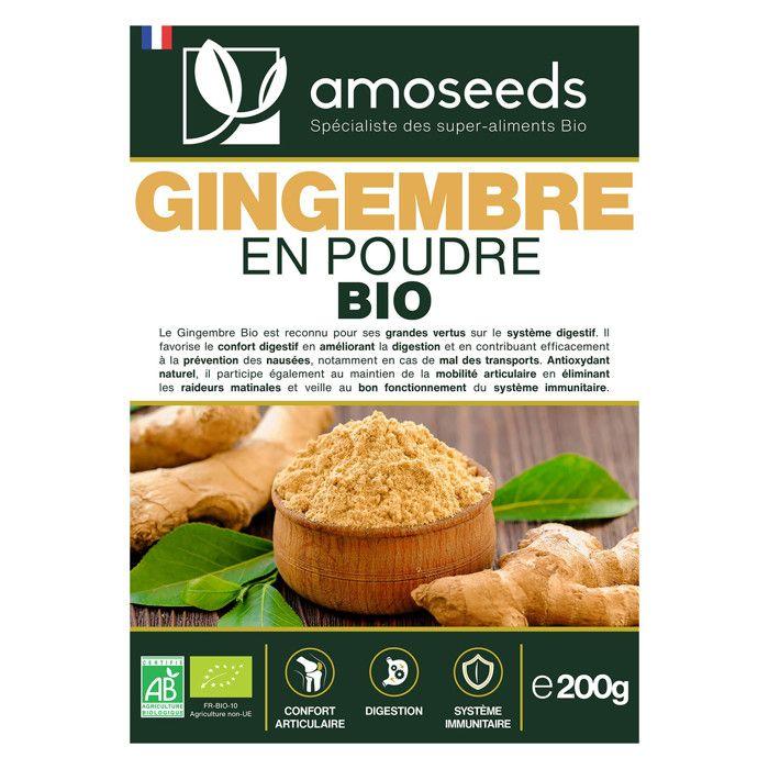 Gingembre en poudre bio 200g - amoseeds