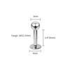 10pcs/lot Right Grand ASTM F136 Titanium Internal Threaded Labret Stud Body Piercing 3mm Ball Labret Monroe Lip Ring for Women