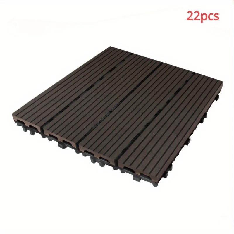 22pcs Outdoor plastic wood flooring splicing wood plastic flooring garden terrace flooring plastic wood composite flooring